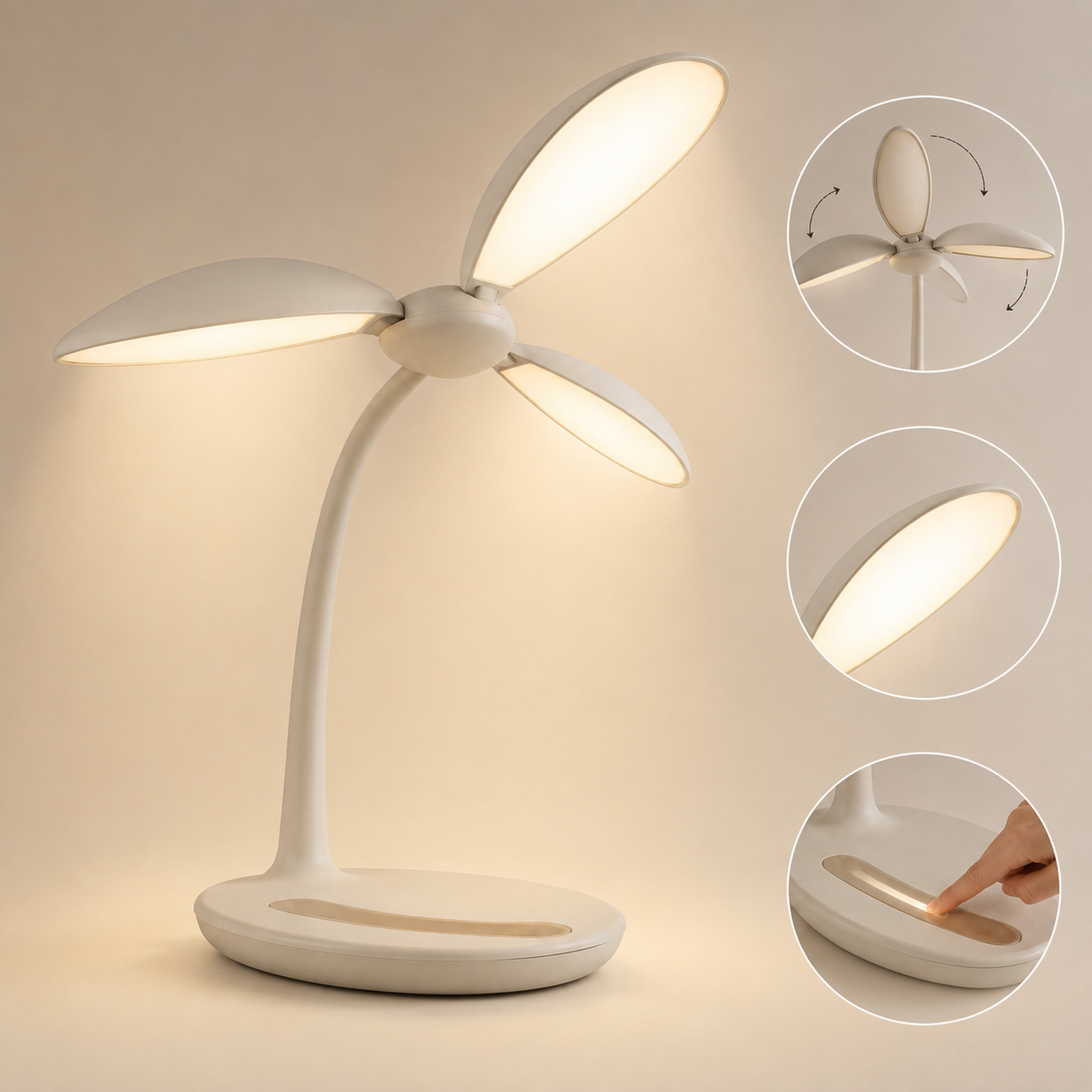 LumaLeaf Tri-Petal Task Lamp
